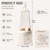 Boho Macrame Hanging Pet Hammock, Hand‑Woven Cotton Rope Cat Swing Bed Nest for Indoor Cats Small Pets Home Decor