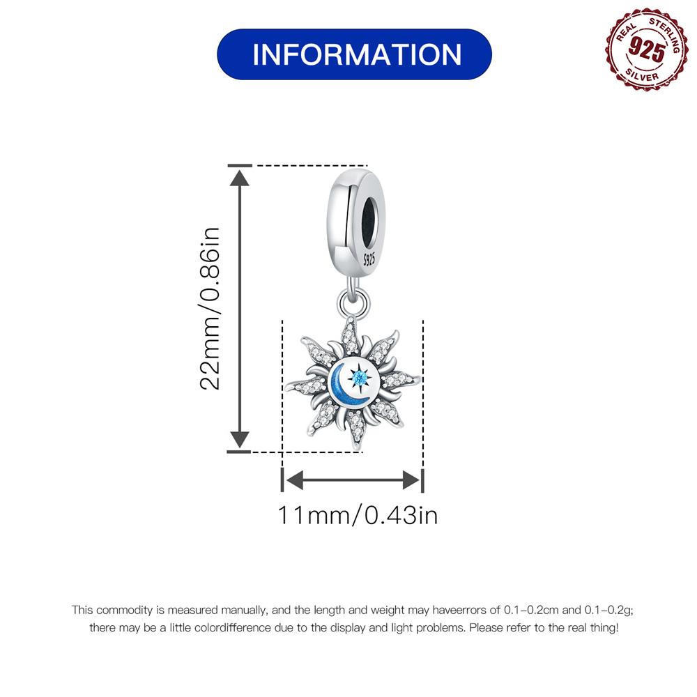 Bead Charms Copper Charm Bead Charms Authentic Gluedotted Sun Moon Pendant Bead Charms Compatible With Bracelets Jewellery Diy Women Gift Accessory