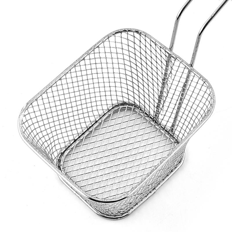 Panier à Friture Chaud Créatif Maille Fine Frites Puce Outil de Cuisine Acier Inoxydable Friteuse Maison Paniers à Frites Filtre