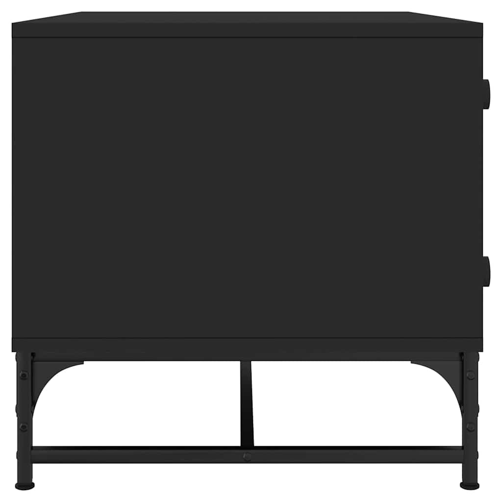 Vidaxl Coffee Table, Glass Door, Black, 68.5X50X50 Cm