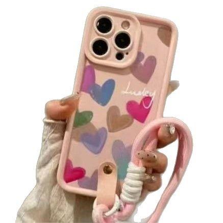 Multiple hearts are suitable for iphone16pro mobile phone case Apple 15 Japan and South Korea 14/13promax new 12.