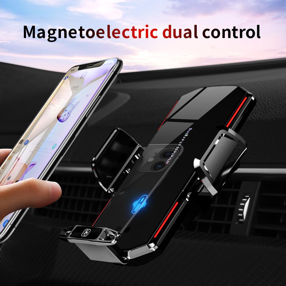 Suport magnetic pentru telefon auto, încărcător wireless rapid de 66W, cu inducție infraroșu, suport pentru ventilație auto pentru iPhone 12, 13, 14, 15, suport Android