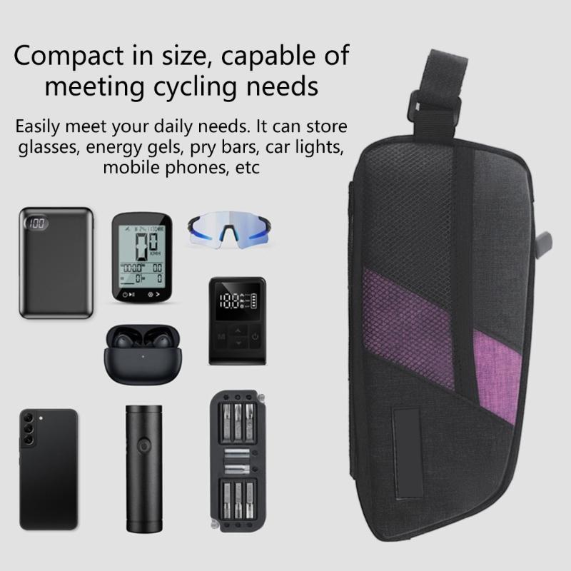 Large Capacity Bicycles Storage Bag Bike Frame Front Tube Bag Light Weight Cycling Bag Mountain Bike Front Saddles Bag