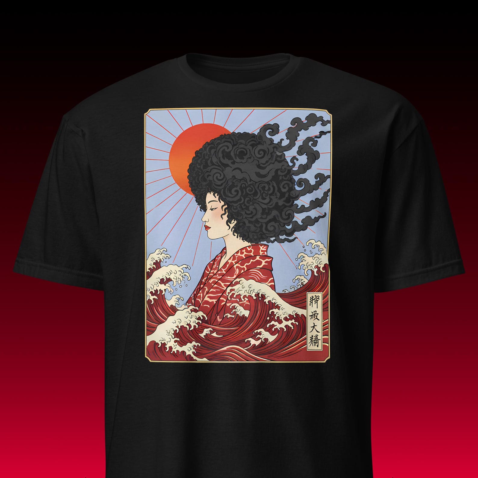 Japanese Art Graphic Tee | Afro Samurai Aesthetic | Ukiyo-e Streetwear 4XL