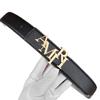 Men's 4.0cm AMI Letter Buckle Leather Belt - Classic and Versatile Design
