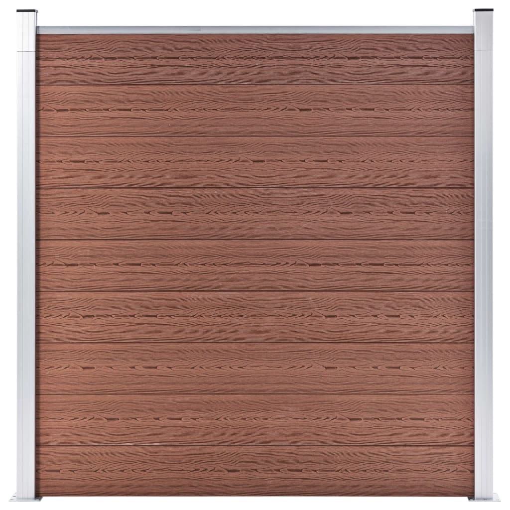 WPC Fence Set: 2 Square Panels + 1 Diagonal Panel 446 x 186 cm Brown
