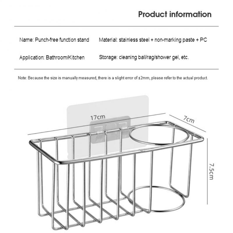 Kitchen Sink Drain Rack Organizer Stainless Steel Self-draining Sink Shelf Soap Sponge Holder Dishcloth Towel Rack Filter Basket