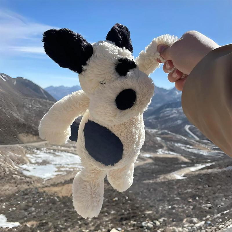 

Shy Black And White Spot Dog Doll Plush Toy Sleep Companion Doll Birthday Gift for Girls Puppy Stuffed Toy Soft Cloth Material 30cm [ready stock free gift bag]