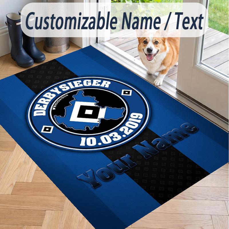 Custom Text Printed Rug Hamburger SV Non Slip Floor Carpet For Home Room Decor