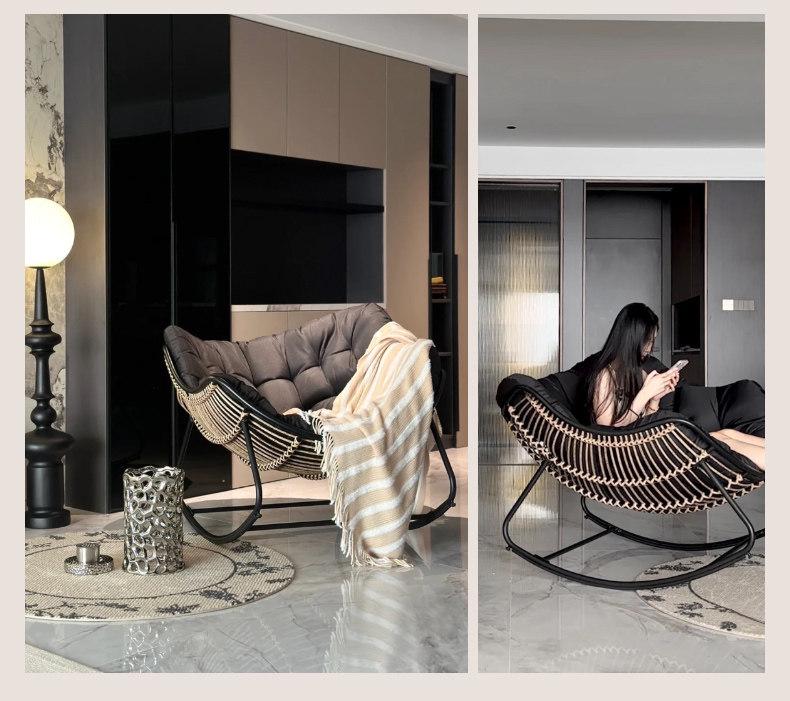 Bird's Nest Recliner: Rocking Leisure Chair and Lazy Sofa for Balcony or Home Use.