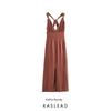 Kaslead New Arrival Women's Clothing Fashion Style Fashion V-neck Halter Linen Blend Dress 8245978