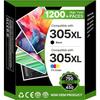 Ink Cartridges - 305XL - Black and Color - Compatible with HP DeskJet and Envy - Yield 650/430 Pages