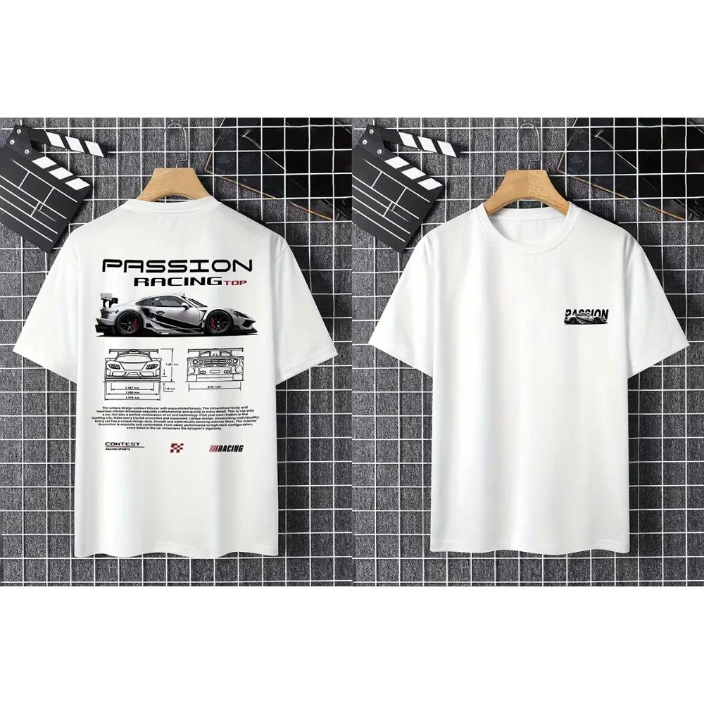 

Новая гоночная футболка 2025 года Мужская Женская Летняя С коротким рукавом Круглый вырез Легкая Дышащая Повседневная Графическая футболка Спортивная одежда S