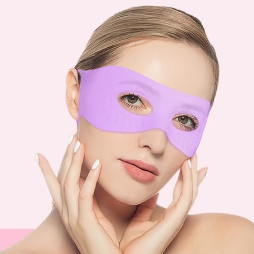 1-Piece Silicone Massage Eye Mask, Ear-Hook Reusable Eye Mask, Soft Eye Massager for Relieving Eye Fatigue and Improves Dark Circles, Eye Mask Fixatio