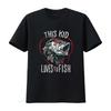 Kids Fishing T Shirt Boys This Kid Loves To Fish Vintage Washed Slightly Stretched Homme Graphic Unisex Top For Everyday Wear