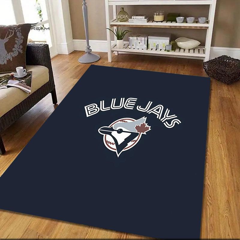Tappeto Quadrato a Fantasia Flanella Toronto Blue Jays, Tappeto da Area, Tappeto per Soggiorno Camera da Letto Divano Sala Giochi Decorazione, Tappetino Antiscivolo