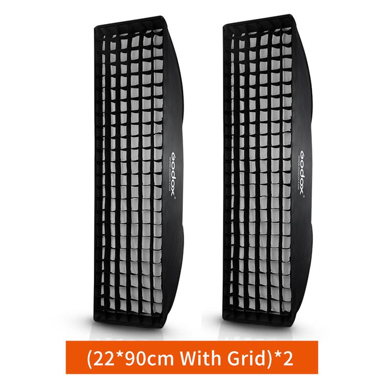 Godox 22*90cm Strip Softbox Reflector Bowens Mount for Studio Flash Speedlite Monolight, Portrait and Product Photography
