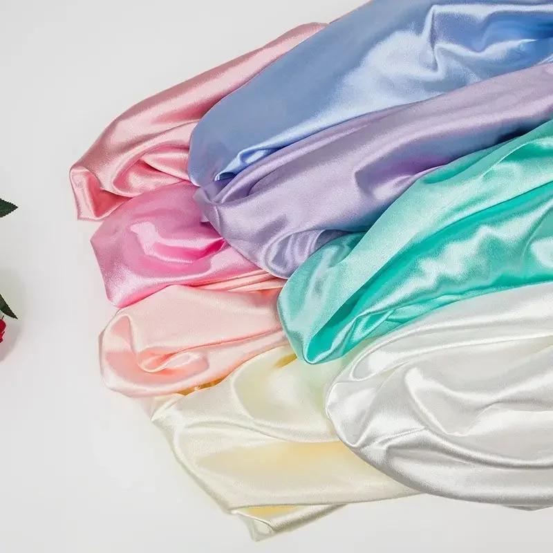 Verdickter glänzender Kristall-Satin-Stoff Schwer pro Meter für Kleidung Kleid Hanfu Dekoration DIY Nähstoff Uni Knitterarm Blau