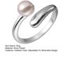 Finger Ring Natural Imitation Pearls Opening Adjustable Finger Band Silver Plated Women Ring Commuting Dating Jewelry Gift