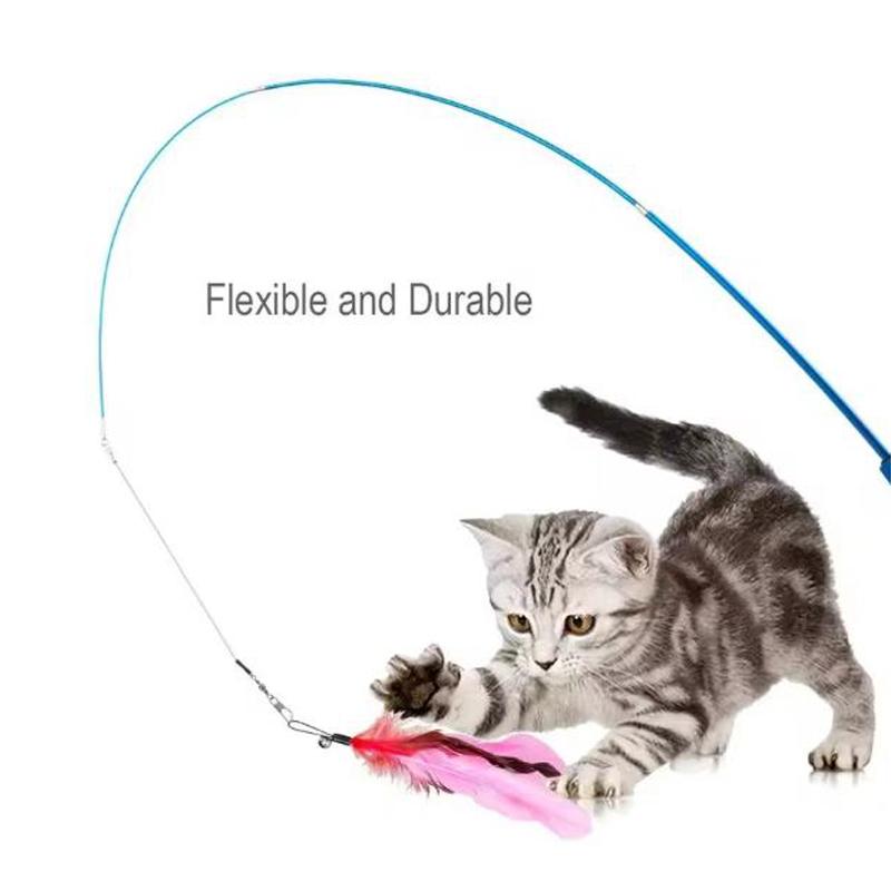 Cat Toys 11pcs Replacement Cat Feather Toy Set Feather Replacement Head Retractable Cat Stick Cat Products