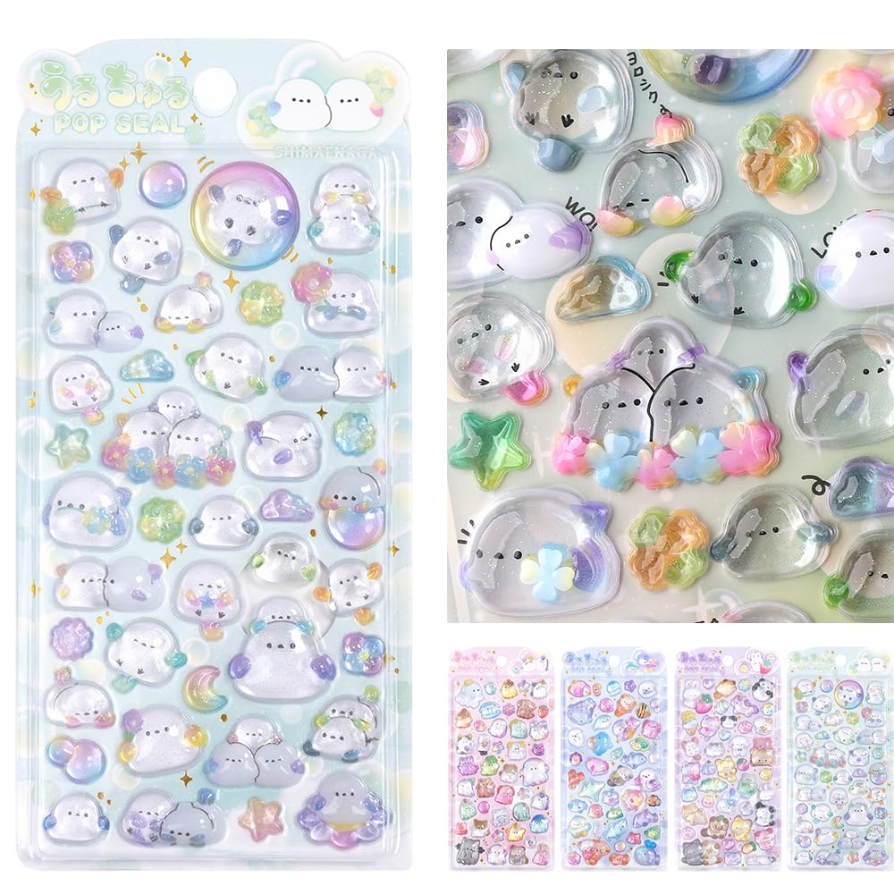 New Stickers Decorative Stickers for Water Girls Boys Sheet Type 2026 Design3D - Cute, Puffy, Glossy, Transparent, Planners, Diaries, DIY,
