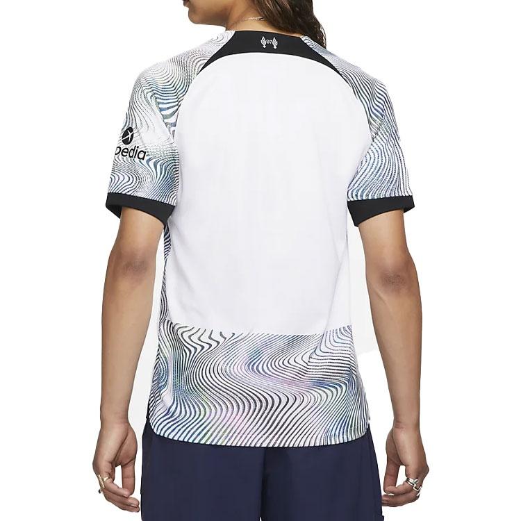 Nike חולצת כדורגל 'לבן שחור' של ליברפול FC 2022/23 Stadium Away Dri-FIT לגברים DN2715-101
