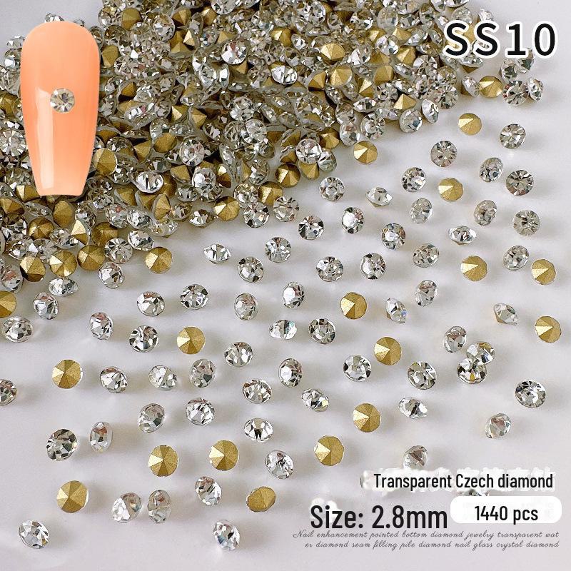 

1440 Белые бриллиантовые украшения для ногтей: Супер-вспышка чешские звездное небо прозрачные стеклянные стразы