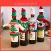 Festive Red Wine Bottle Cover Bags Featuring Snowman And Santa Claus Christmas Decor
