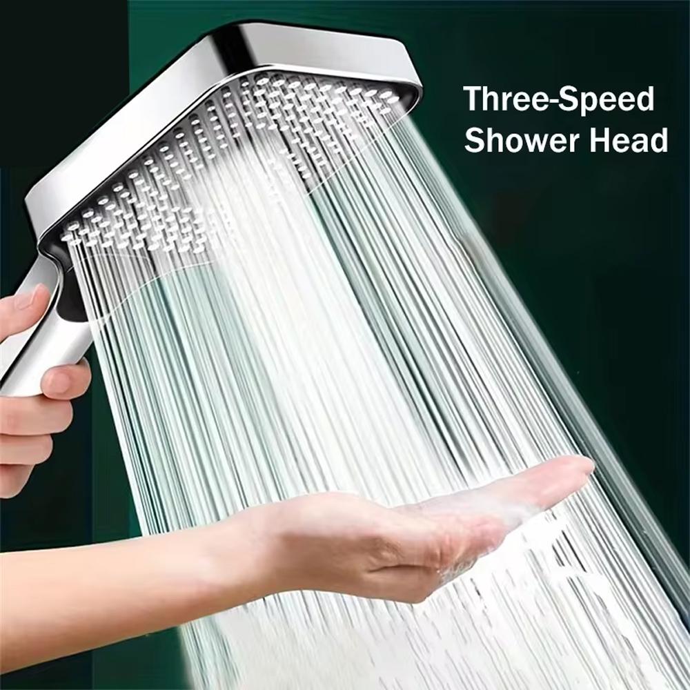 New 13cm Large Panel Shower Head Adjustable 3 Modes High Pressure ...