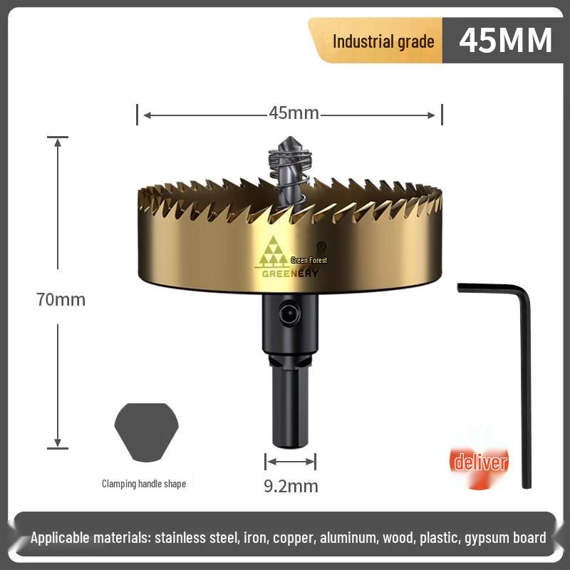 Green Forest Stainless Steel High-Speed Hole Saw Drill Bit Set for Metal and Steel Plates