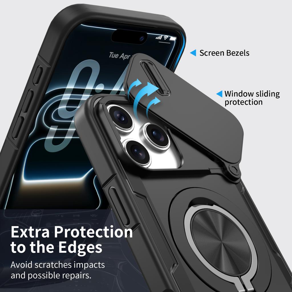 Anti-Drop Portable Ring Holder Funda Case for Iphone 17 Pro Max 16 Plus 13 12 14 15 Pro Max Iphone17 Magnetic Armor Covers