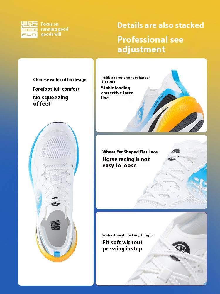 BMAI Breathable Men's Sports Shoes 42KM Marathon Running Shoes Black Cushioning Sneakers for Men Lightweight Trail Trainers Man