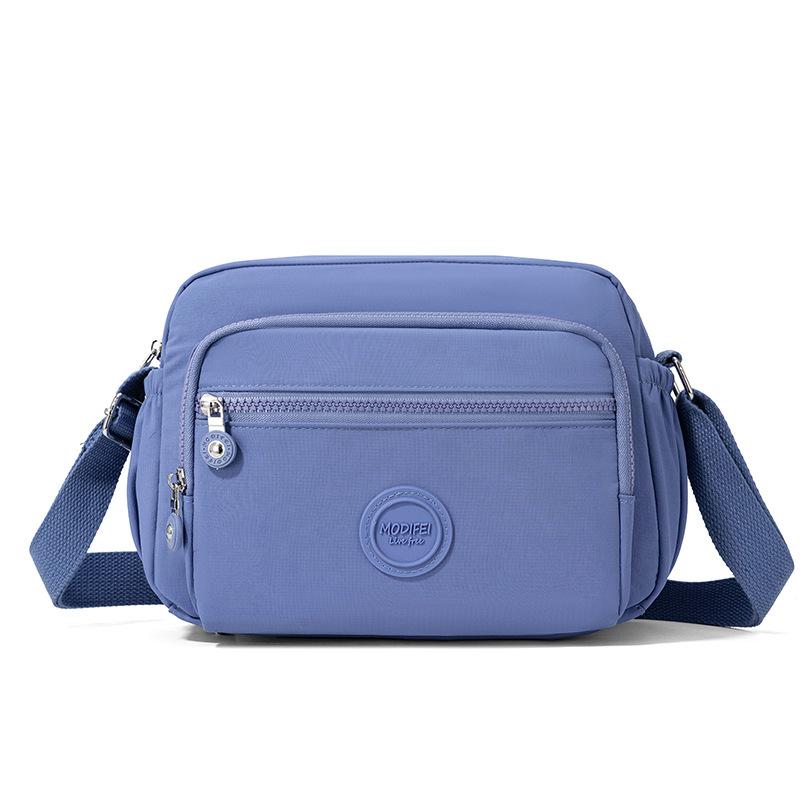 Crossbody Bag Multi-Layer Pocket Shoulder Bag Water-Repellent Nylon Women's Small Square Bag