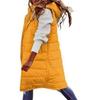 New European & American Fashion: Women's Solid Color Hooded Slim-Fit Sleeveless Mid-Length Cotton Vest