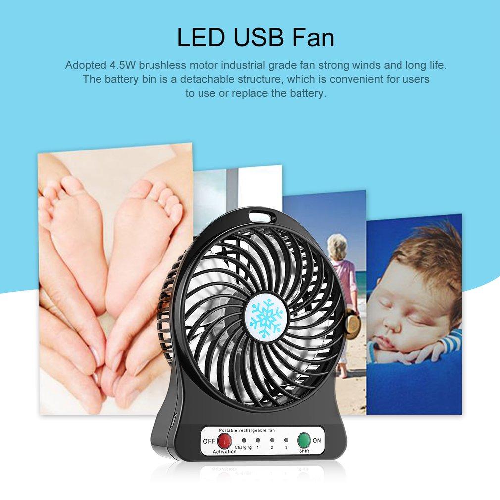 Portable Mini Fan Air Cooler USB Chargeable Desktop Fans 3 Mode Speed Regulation Summer Outdoor