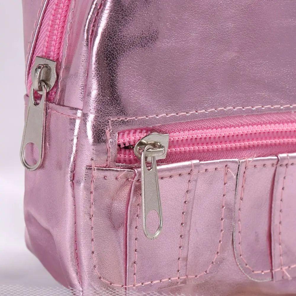 PU Glitter 18inches Doll Backpack Pink Silver Mini Knapsack Fashion Doll Backpack Children Toys