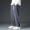 Men's Corduroy Heavyweight Straight-Leg Sweatpants: Trendy Wide-Leg Casual Pants for Spring and Autumn.