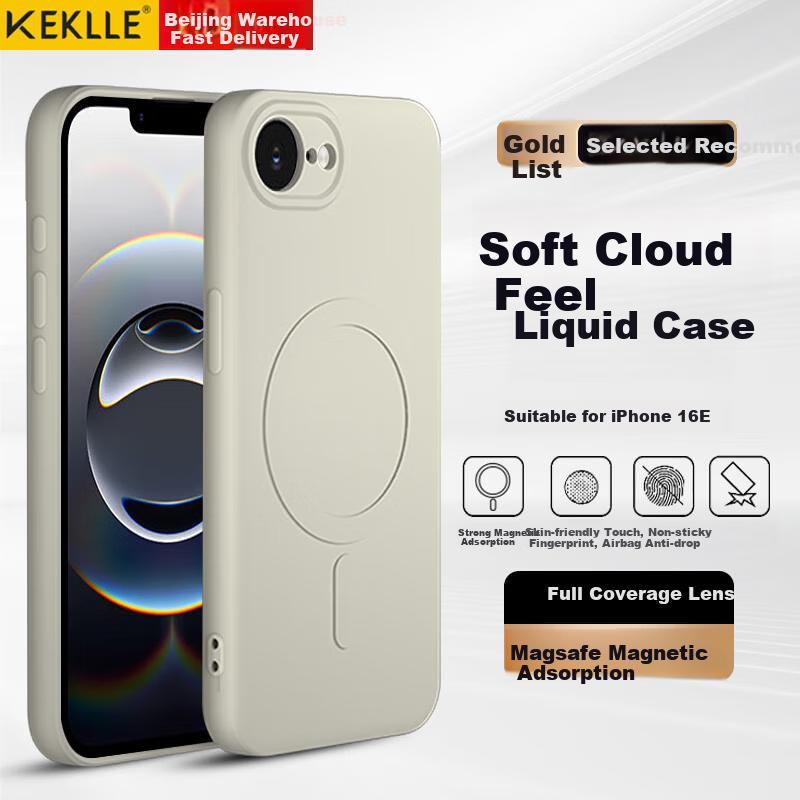 IPhone 16E Case, Apple 16e Protective Cover, Skin-Friendly Liquid Silicone Magnetic Full Camera Protection Soft Case, Ivory White