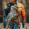 Christmas Santa Claus Printed Long Sleeve Shirts For Men New In Turn Down Collar Button Up Dress Shirts Mens Casual Blouse