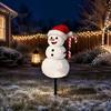 Outdoor Holiday Stake Lights 1/2Pcs Holding Lantern Santa Light, Christmas Snowman Solar Lamp with Claus Stake, Decorative Light for Garden Yard Lawn
