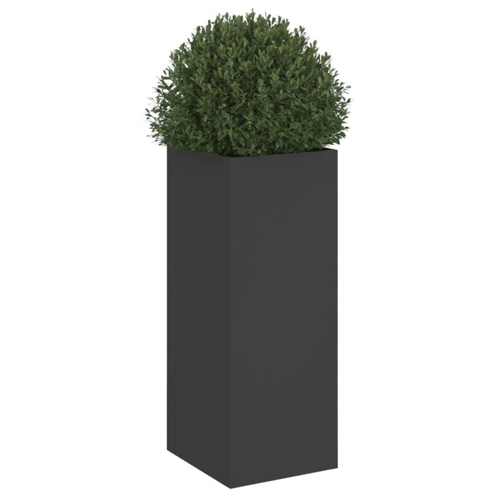 Plant Pot Black 32x29x75 Cm Steel