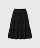 General Idea Shirred Tiered Long Skirt [Black] / Gf2Lsk511