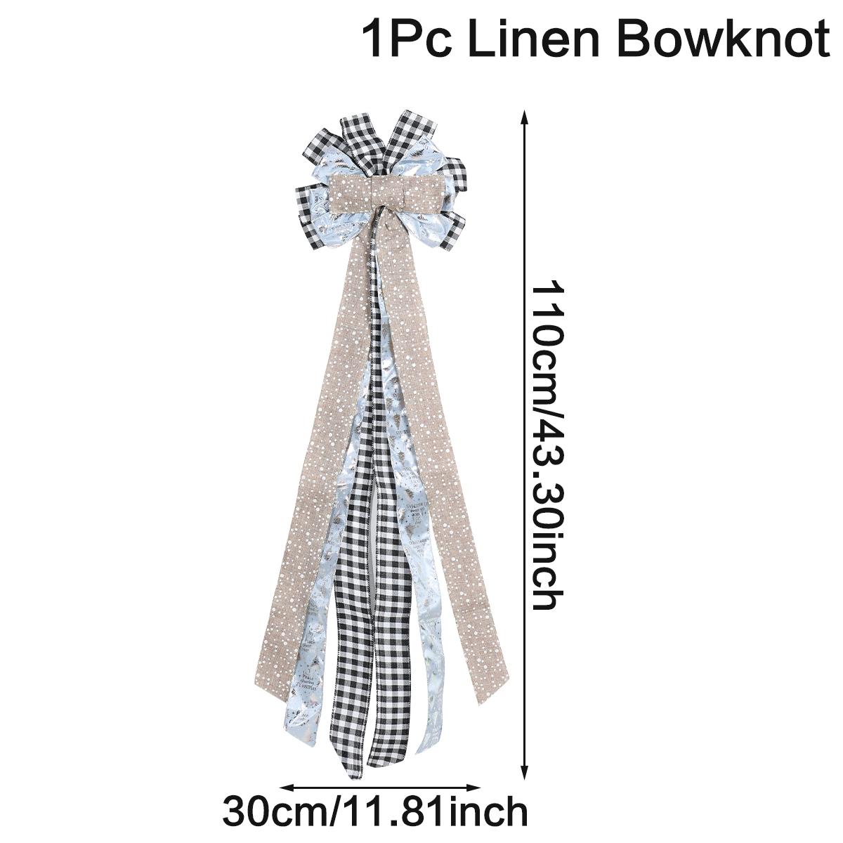 

110x30см Рождественский бант лента Классическая упаковочная лента для рождественской елки Сделай сам льняная лента Мешковинная лента с проволочным краем Подарок