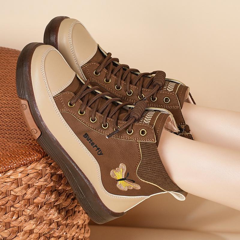 

Женские ботинки Мартина из натуральной кожи с плюшевой подкладкой - Удобная подошва, Коллекция Осень/Зима 2025 39 коричневый/бежевый