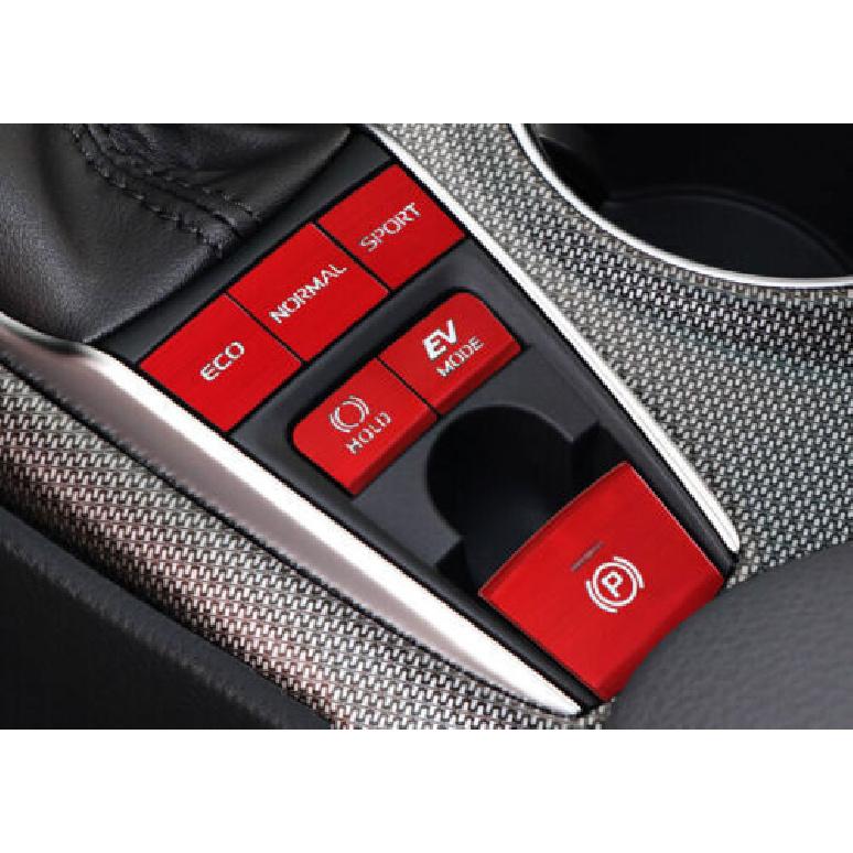 Center Console Red For Toyota Camry 2018- Gear Shift Button Sticker 6X Alloy