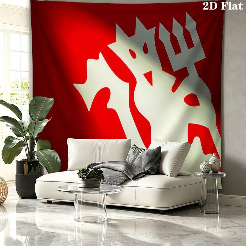 Man Utd Wall tapestry, aesthetic printed fabric blanket, suitable for bedroom, living room, and home decor.