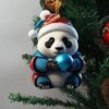 Nieuwe Kerst Panda Hanger Kerstboom Acryl Cartoon Panda Huisdecoratie Auto Decoratie