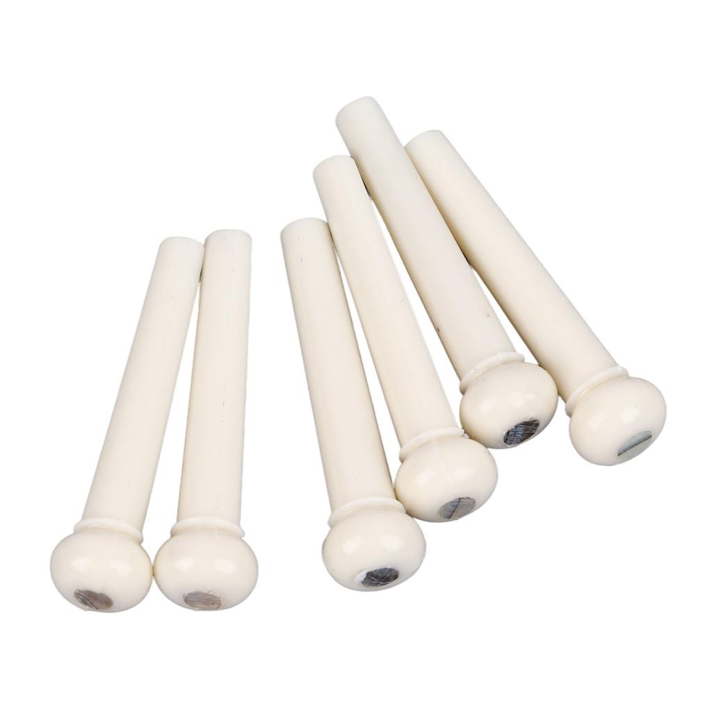 6Pcs Acoustic Guitar Bridge Pins Pegs Replacement Acoustic Guitar Plastic Bridge Saddle and Nut Guitar Bridge Pins