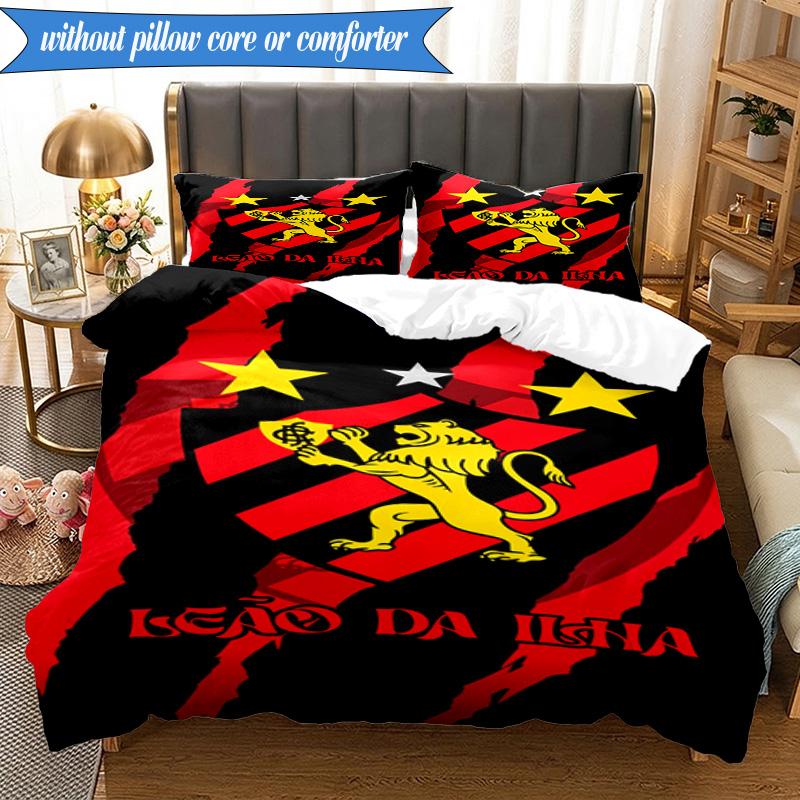 Football Club Emblem lion 3pcs K-pop music group Bedding set,Ideal for Bedroom, Dormitory,Including Duvet Cover And 2pcs Pillowcases,Fan gifts