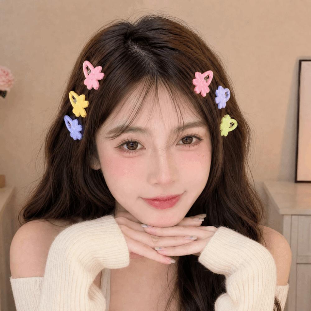 8/16 Pcs/set Flower Multicolor Bownot Hair Clips Plastic Hair Barrettes Bangs Hairpin Women